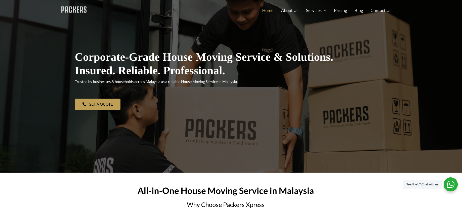 Best Movers in Malaysia 2026: 10 Moving Companies Worth Comparing Before You Book 6 PackersXpress official website showing home and office relocation service categories